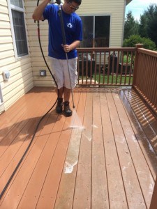 Pressure Washing a deck in Lehigh Valley, PA