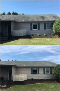 Before and After Roof Cleaning in Allentown, PA by Grime Fighters