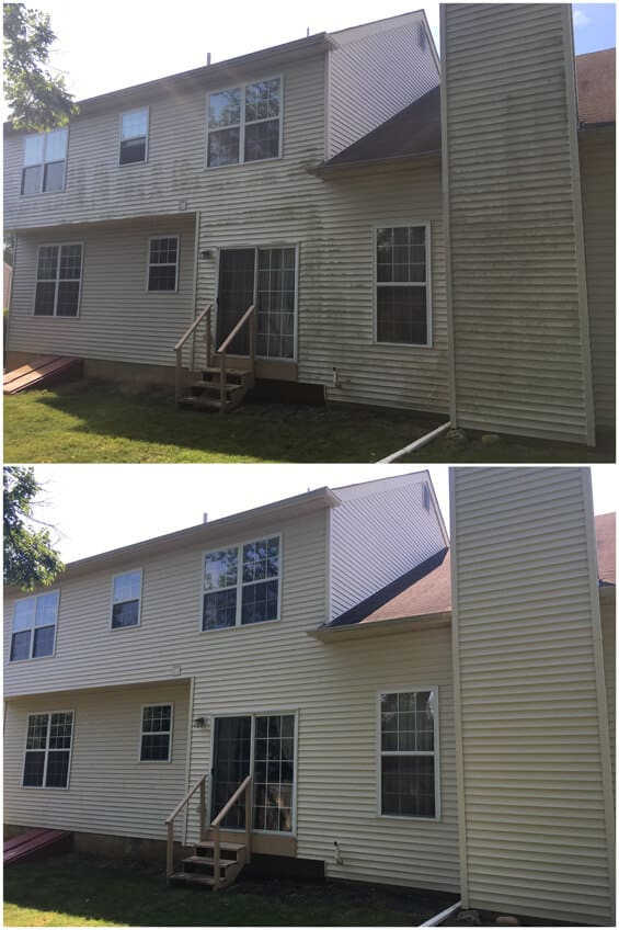 Before and After House Washing in Lehigh Valley, PA by Grime Fighters